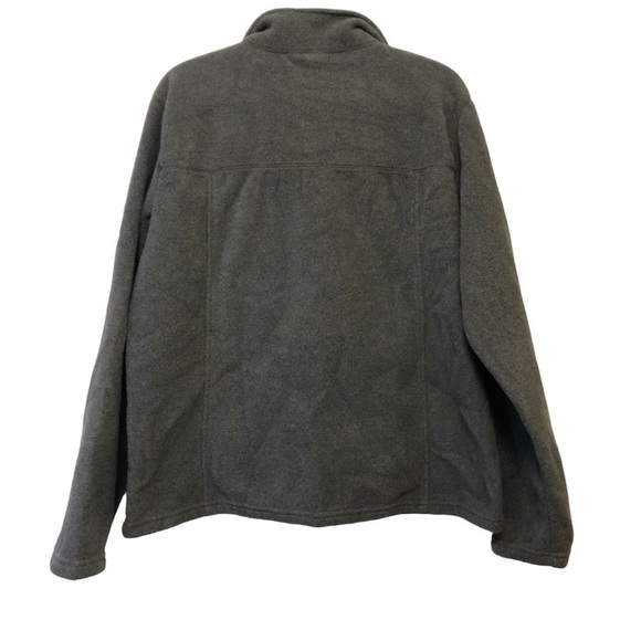 L.L. Bean Gray Fuzzy Full Zip Fleece Jacket - Picture 2 of 5
